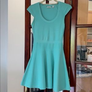 Fit and flare teal dress